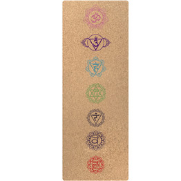 5mm thick cork yoga mat with carry strap