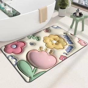 Diatomite Bath Mat 3d Visual Non Slip Quick Dry Floor Mat For Bathroom